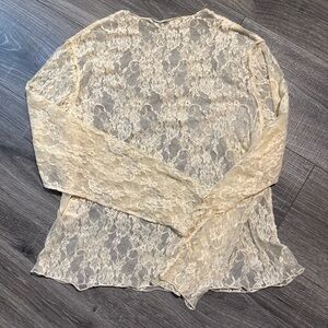 SHEIN Curve Lace Top in Cream